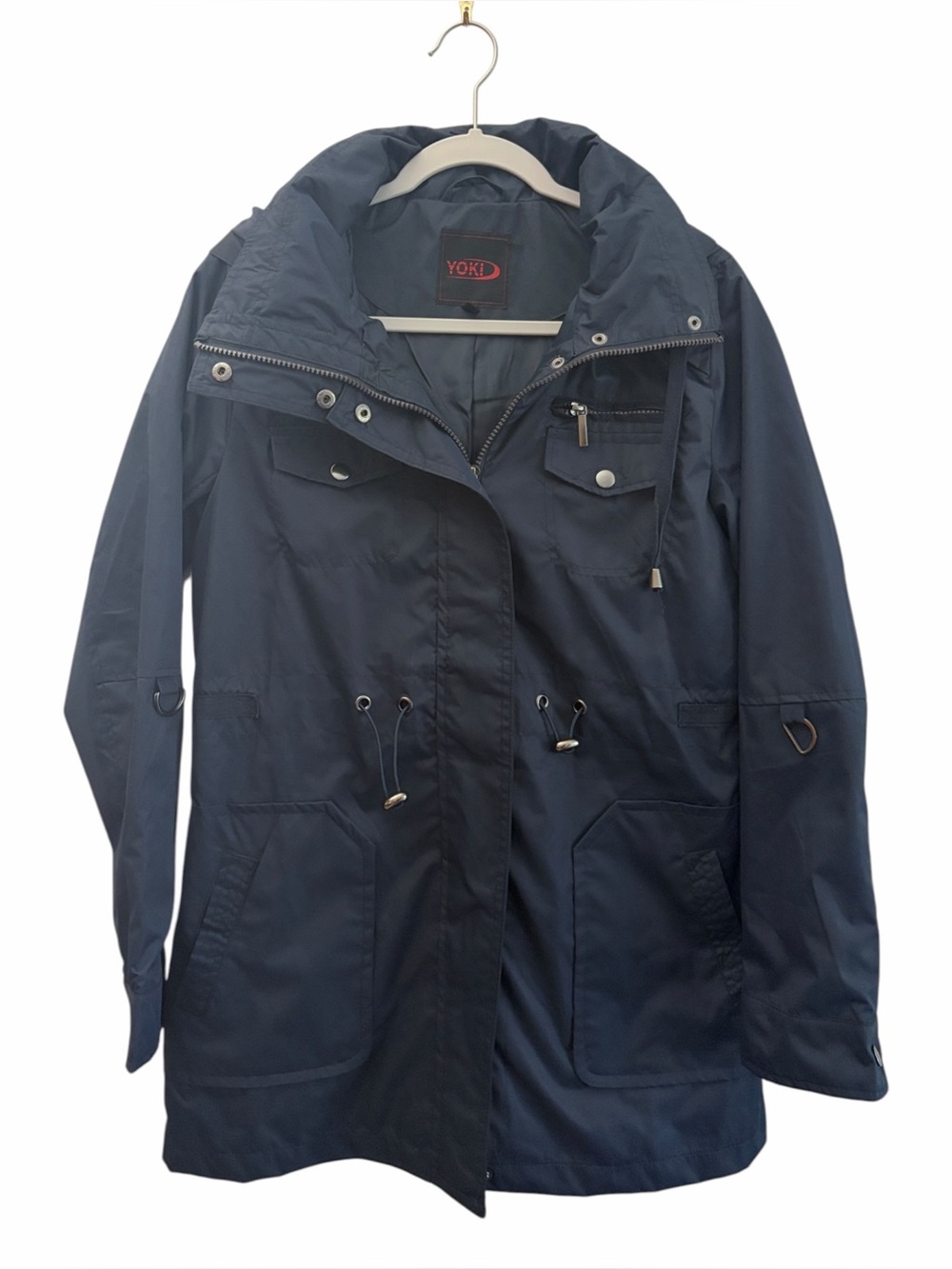 Yoki Classic Navy Field Hooded Rain Windbreaker Jacket M City Tourist Streetwear